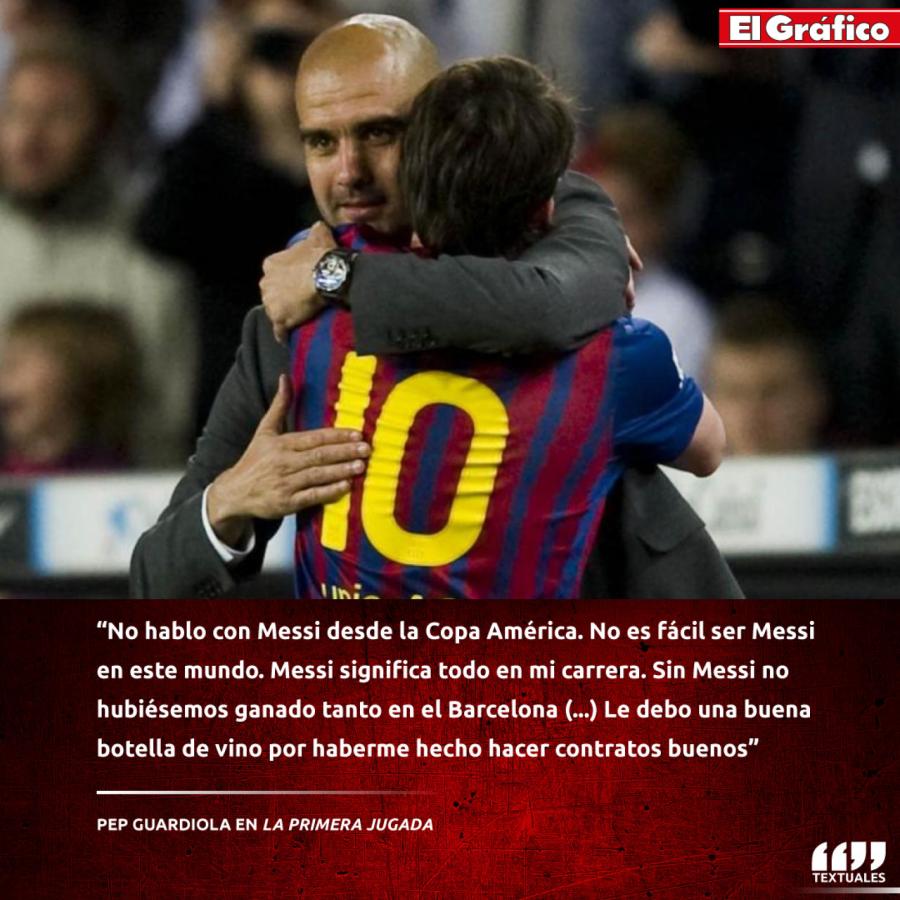 Imagen Guardiola sobre Leo Messi