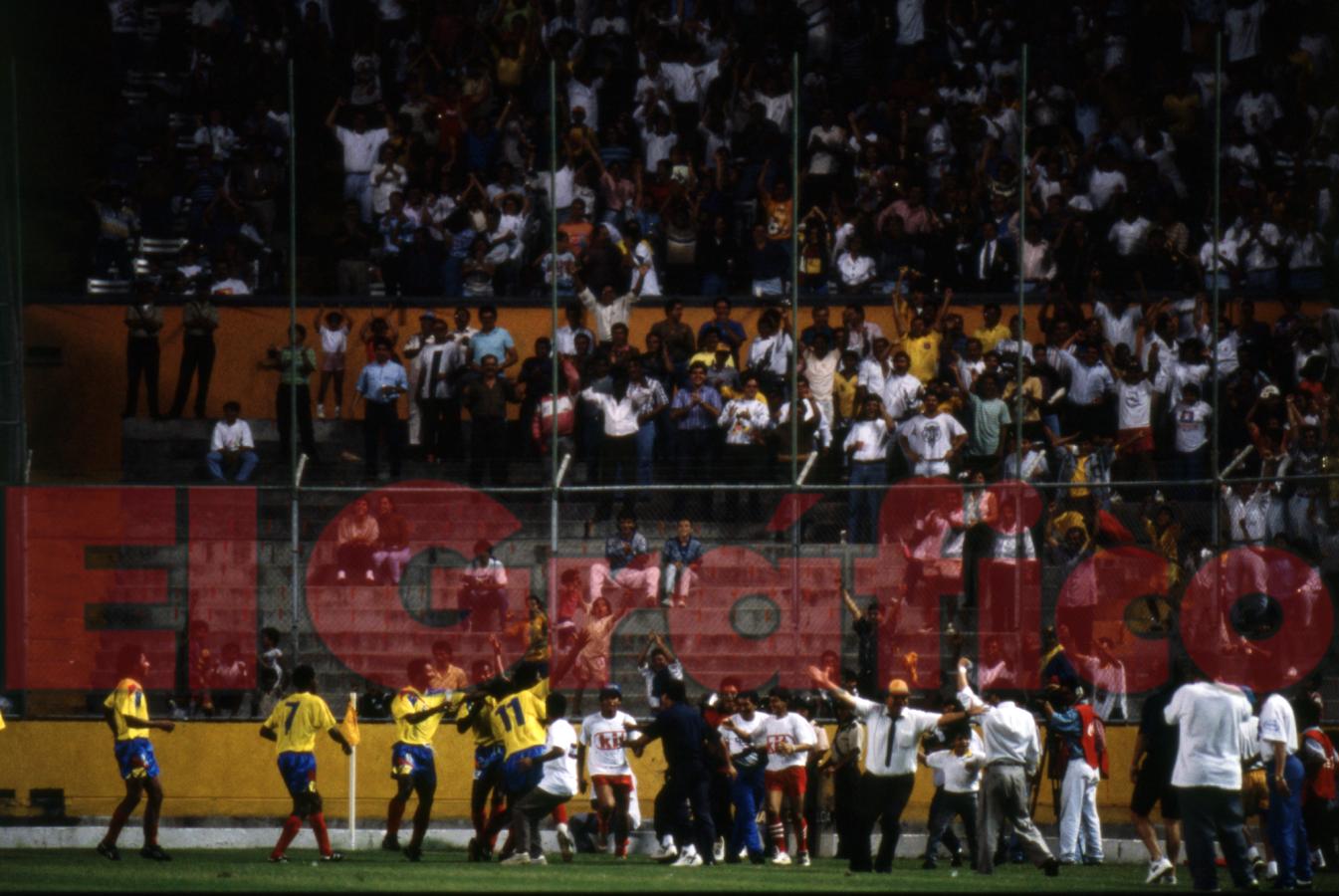 Imagen Ecuador en pleno festejo de uno de sus tres goles