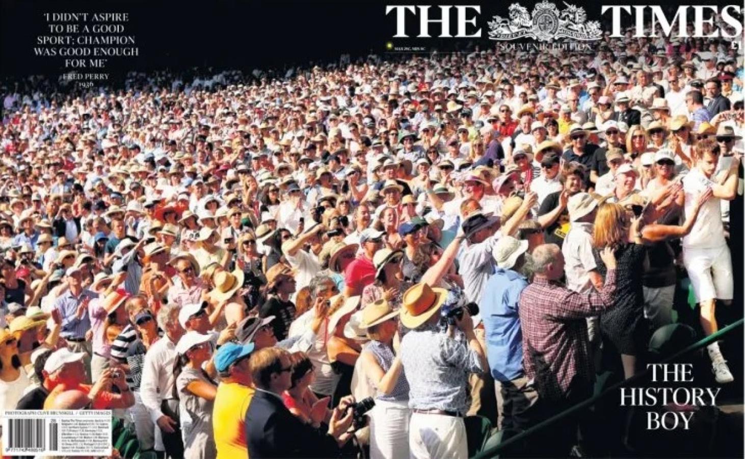 Imagen Andy Murray, en la histórica portada de The Times.