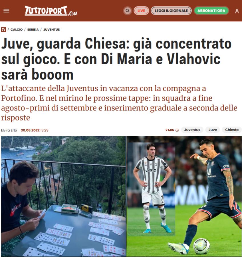 Imagen Tuttusport y la llegada de Di María a la Juve.
