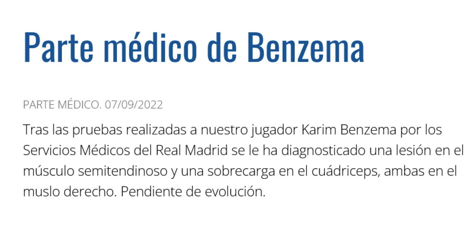 Imagen El parte médico del Madrid.