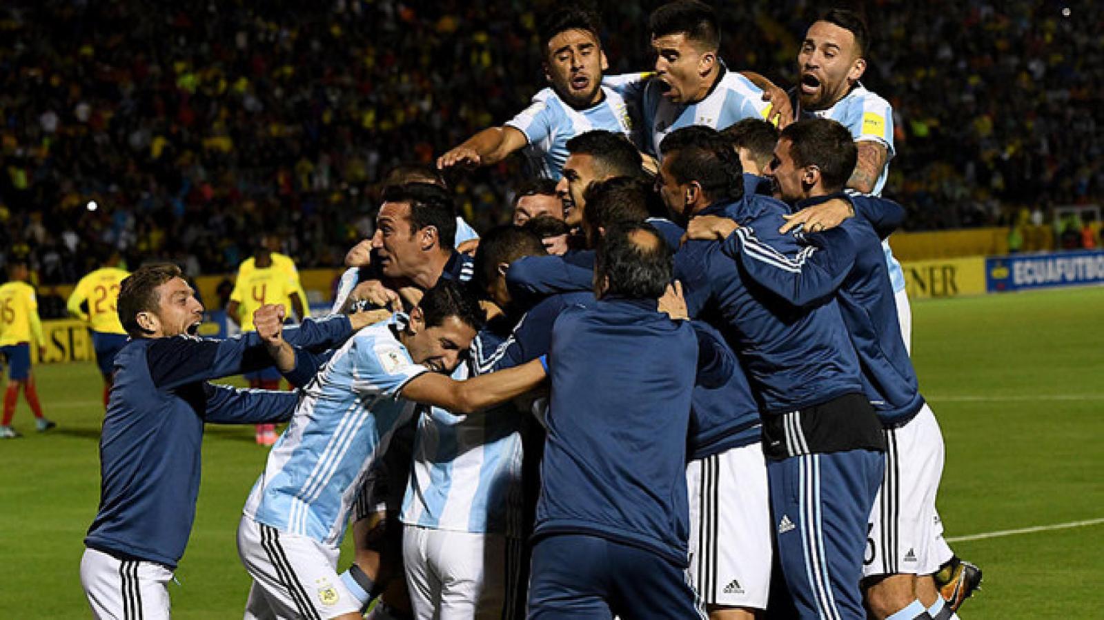 Imagen Actuación estelar de Messi contra Ecuador para ir a Rusia 2018. Scaloni, miembro del cuerpo técnico de Sampaoli, se suma a los festejos