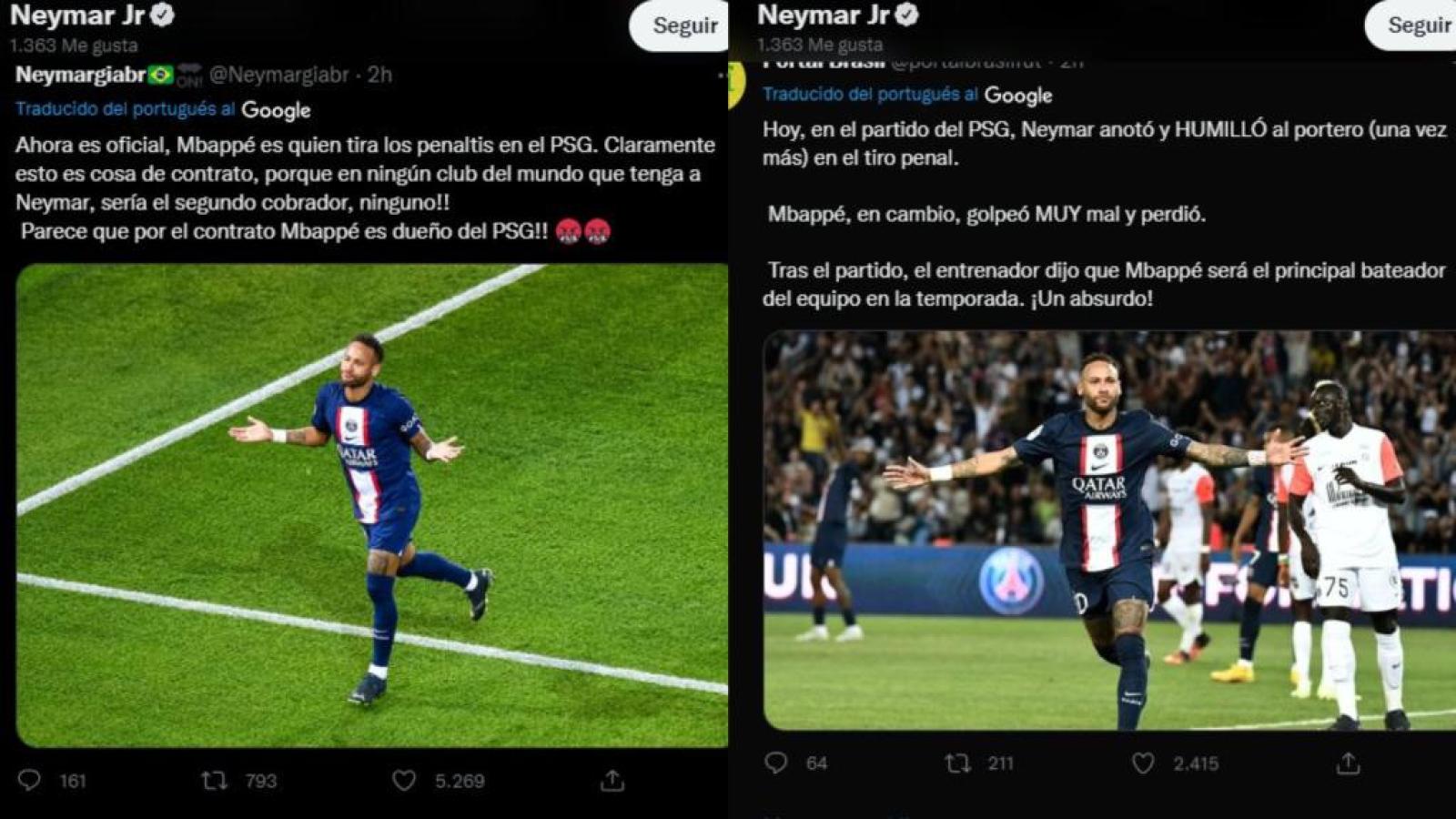 Imagen Las publicaciones donde aparecen los "likes" de Neymar. (Capturas redes sociales)