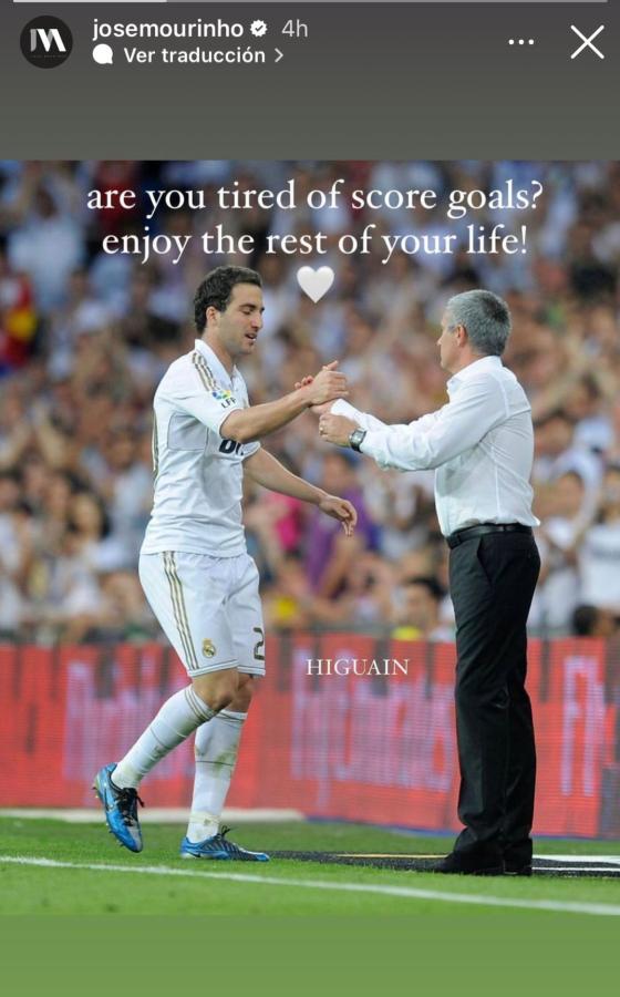 Imagen El mensaje de Mourinho para Gonzalo Higuaín