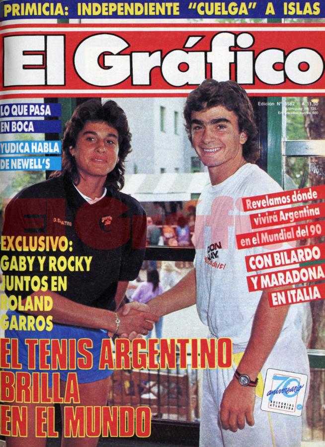 Imagen Gaby y Rocky, tapa de El Gráfico en mayo de 1988, cinco años antes en Roland Garros.