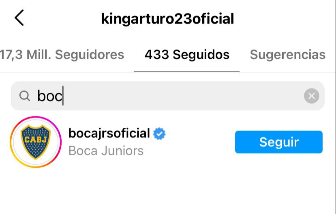 Imagen Vidal y uno de los tantos guiños a Boca a través de sus redes sociales.