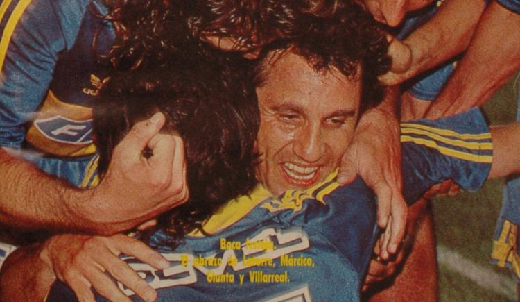 Imagen de 28 de Abril de 1992, gol de Márcico, festeja Boca