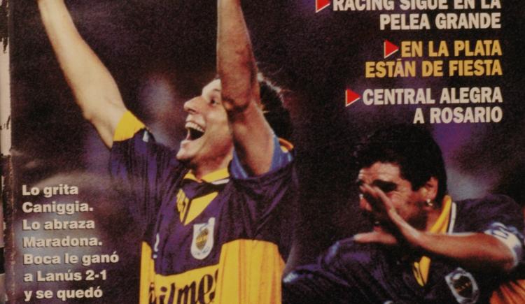 Imagen de 9 de abril de 1996, el Boca de Maradona y Caniggia