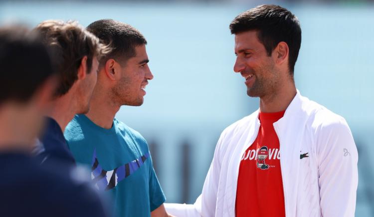 Imagen de El público vibró con una práctica entre Djokovic y Alcaraz en Madrid